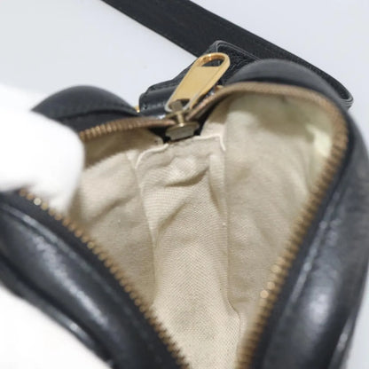 Gucci Logo Zip Messenger Printed Leather, Black, Leather, Clutch