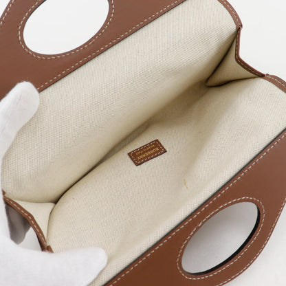 Burberry Pocket Tote Leather, Brown, Leather, Clutch