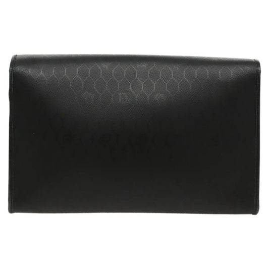 Christian Dior Vintage Honeycomb Flap Canvas and Leather, Black, Canvas, Shoulder Bag