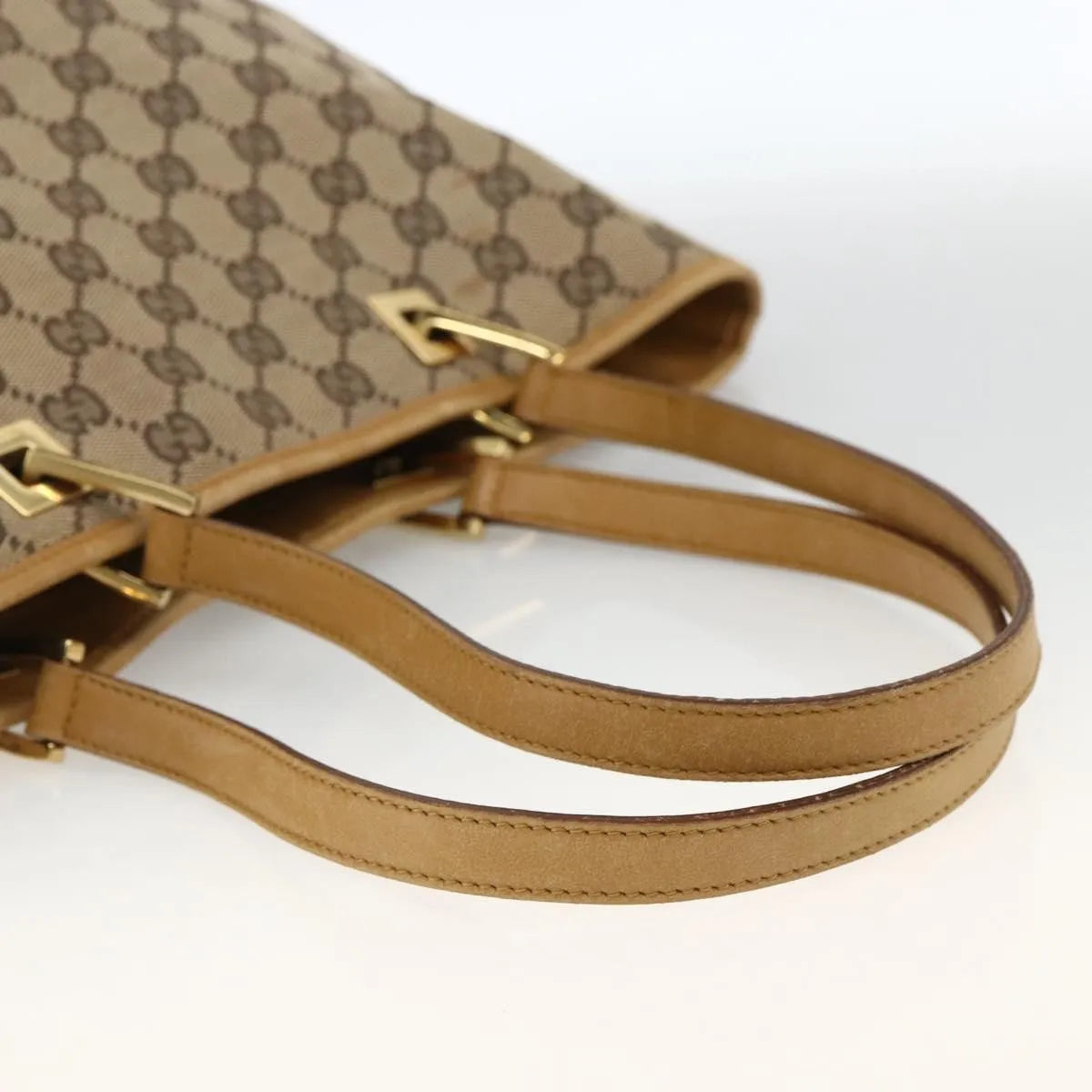 Gucci Vintage Bucket Shopping Tote GG Canvas, Beige, Canvas, Tote Bag