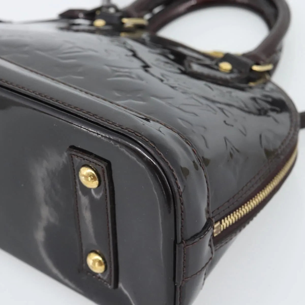 Louis Vuitton Alma Patent Leather, Brown, Patent Leather, Handbag