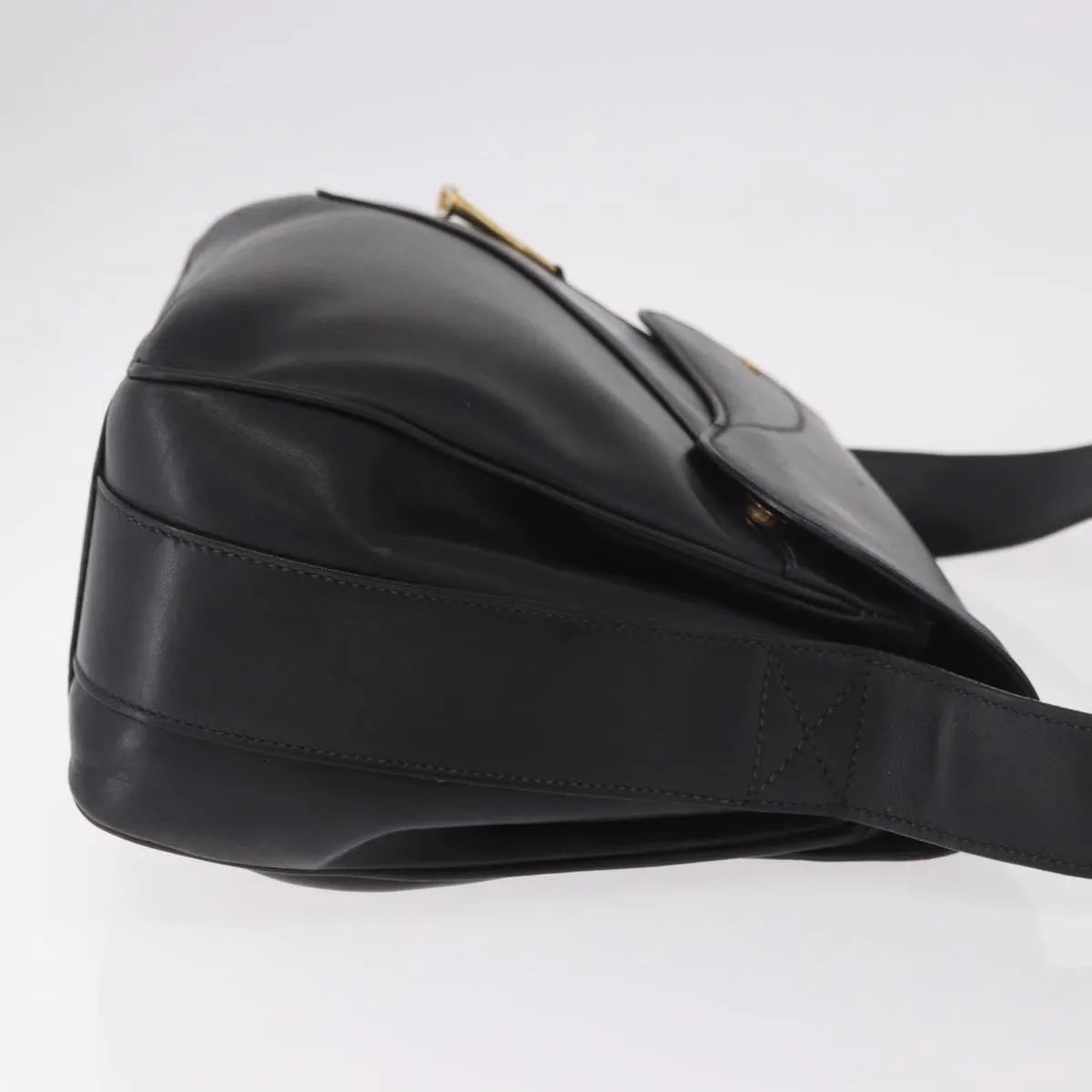 Gucci Vintage Leather, Black, Leather, Shoulder Bag