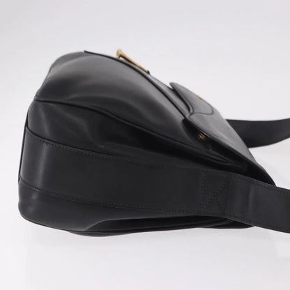 Gucci Vintage Leather, Black, Leather, Shoulder Bag