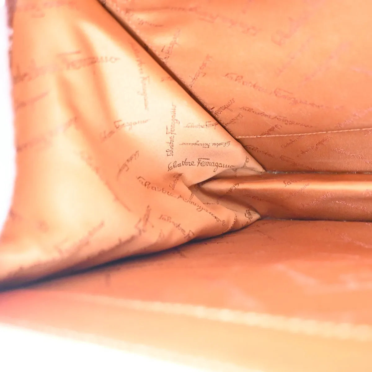 Salvatore Ferragamo Double Gancini Top Handle Saffiano Leather, Brown, Leather, Handbag