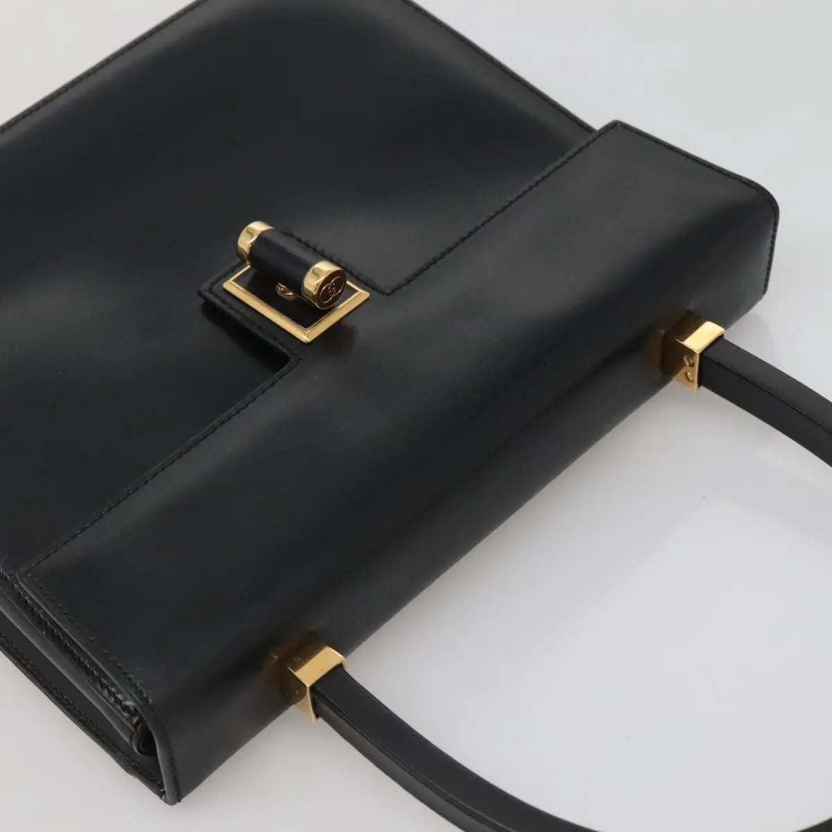 Gucci Vintage Leather, Black, Leather, Handbag