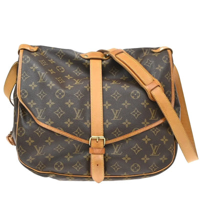 Louis Vuitton Saumur Monogram Canvas, Brown, Canvas, Shoulder Bag
