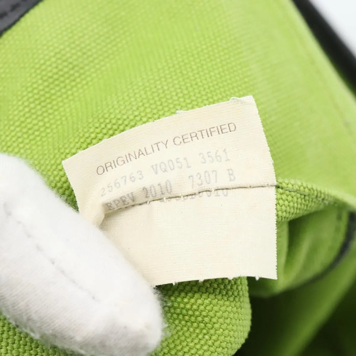 Bottega Veneta Vintage Canvas, Green, Canvas, Tote Bag
