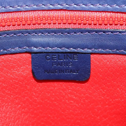 Celine Circle Logo Leather, Navy, Leather, Shoulder Bag