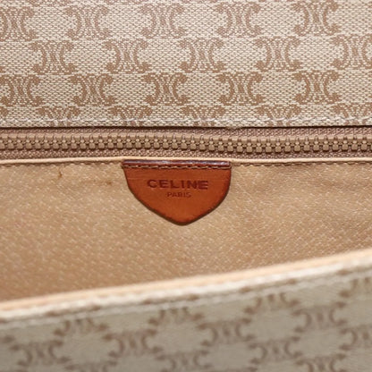 Celine Vintage Macadam Canvas and Leather, Beige, Canvas, Shoulder Bag