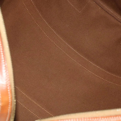 Celine Vintage Macadam Boston Canvas and Leather, Brown, PVC, Handbag