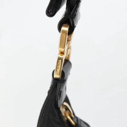 Prada Shoulder Python, Black, Nylon, Shoulder Bag