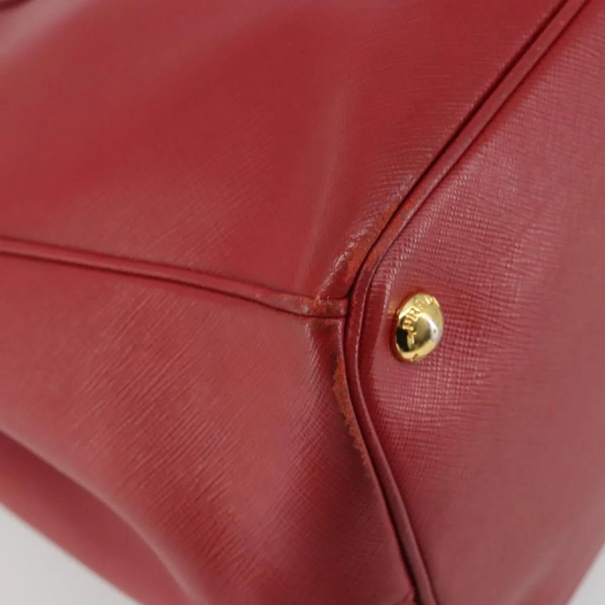 Prada Double Zip Lux Tote Saffiano Leather, Red, Leather, Handbag