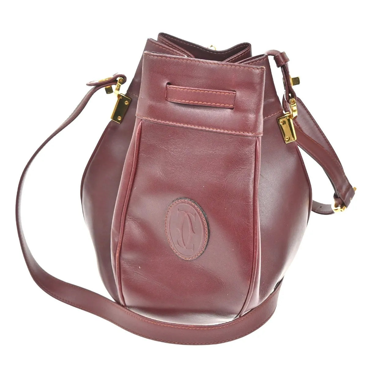 Cartier Must de cartier Leather, Red, Leather, Shoulder Bag
