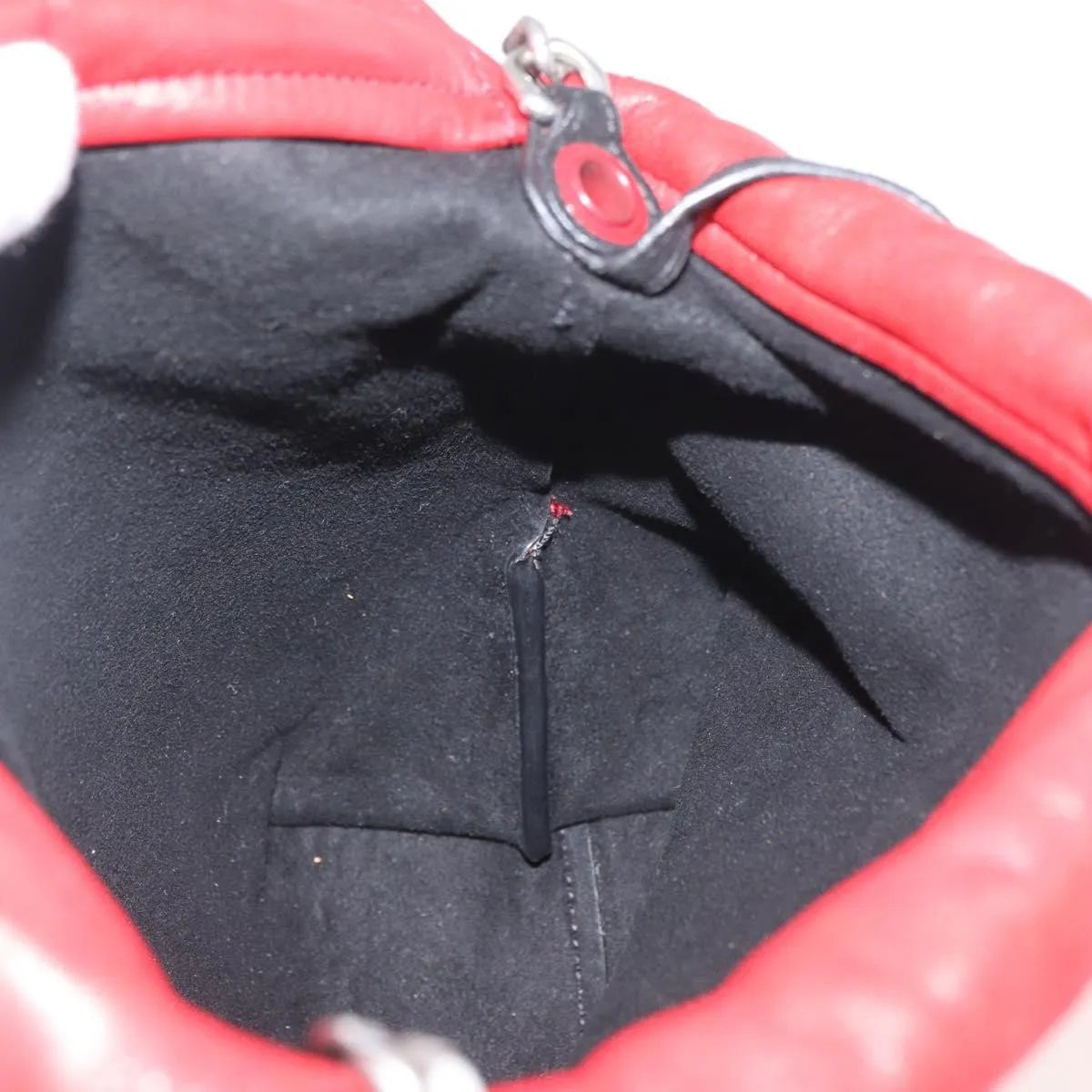 Saint Laurent Teddy Bucket Leather, Red, Leather, Shoulder Bag