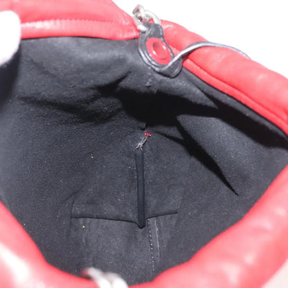 Saint Laurent Teddy Bucket Leather, Red, Leather, Shoulder Bag