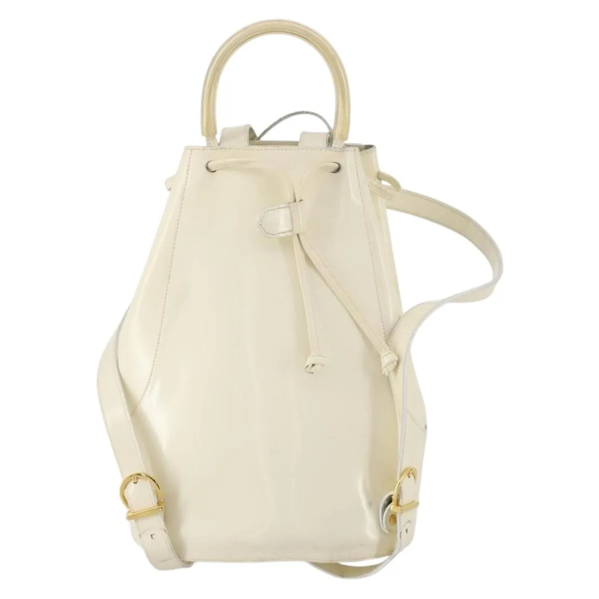 Salvatore Ferragamo Vintage Patent Leather, White, Patent Leather, Backpack