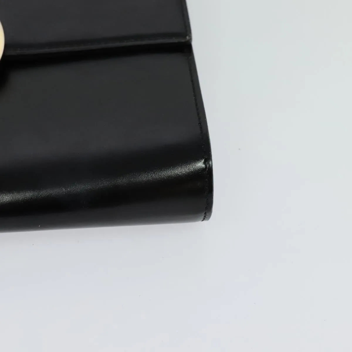 Celine Vintage Circle Logo Leather, Black, Leather, Shoulder Bag