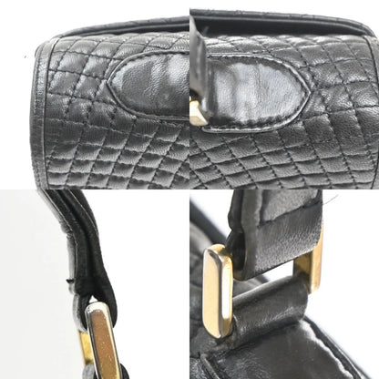 Bally Vintage Quilted Leather, Black, Leather, Handbag