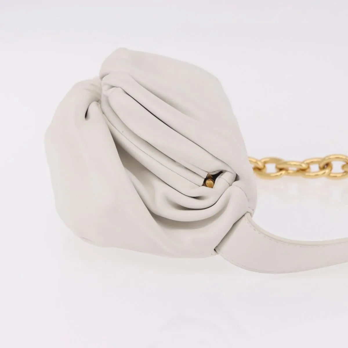 Bottega Veneta The Chain Leather, White, Leather, Shoulder Bag
