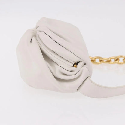 Bottega Veneta The Chain Leather, White, Leather, Shoulder Bag