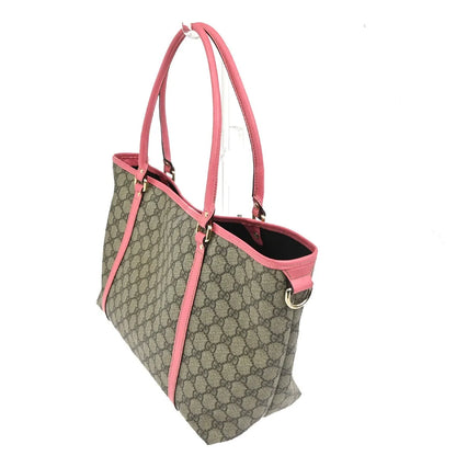 Gucci Joy Tote GG Coated Canvas with Leather, Brown, Leather, Tote Bag