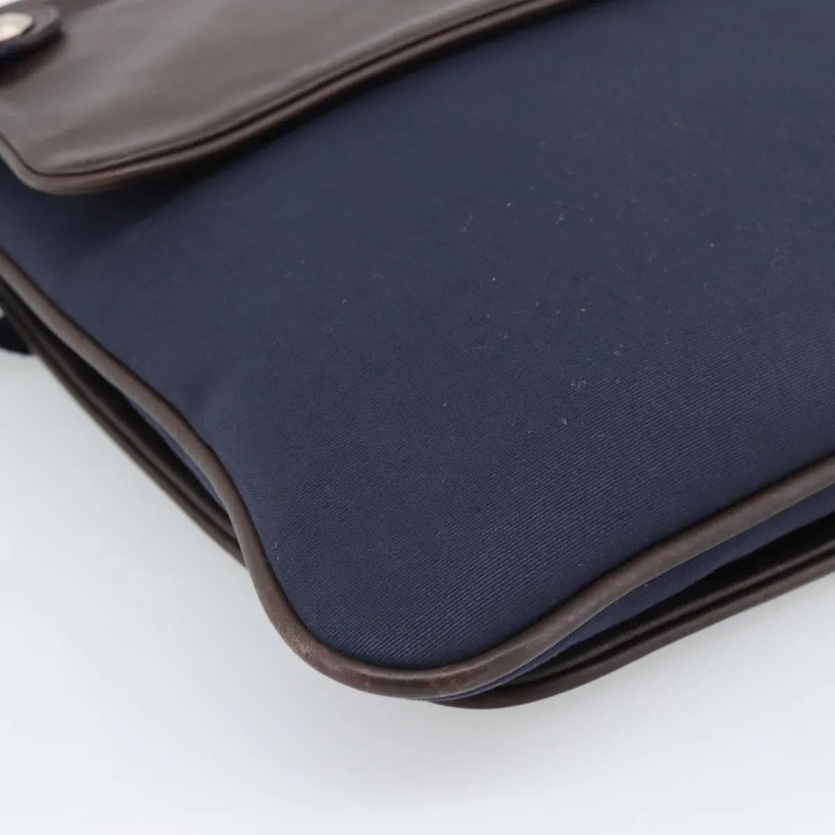 Hermes Mrs. Hippie Leather and Toile, Navy, Leather, Shoulder Bag