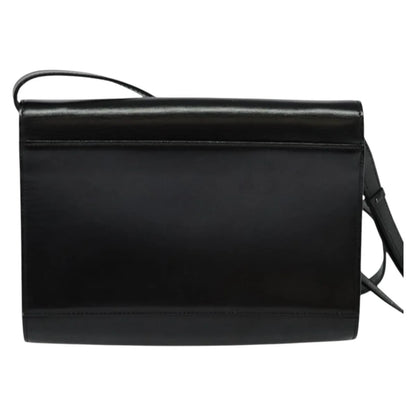 Celine Vintage Circle Logo Leather, Black, Leather, Shoulder Bag