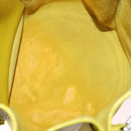Celine Long Strap Big Bag Bucket Leather, Yellow, Leather, Handbag