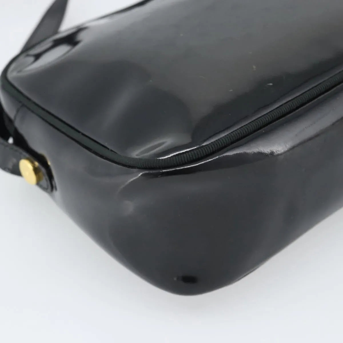 Salvatore Ferragamo Vala Patent Leather, Black, Patent Leather, Shoulder Bag