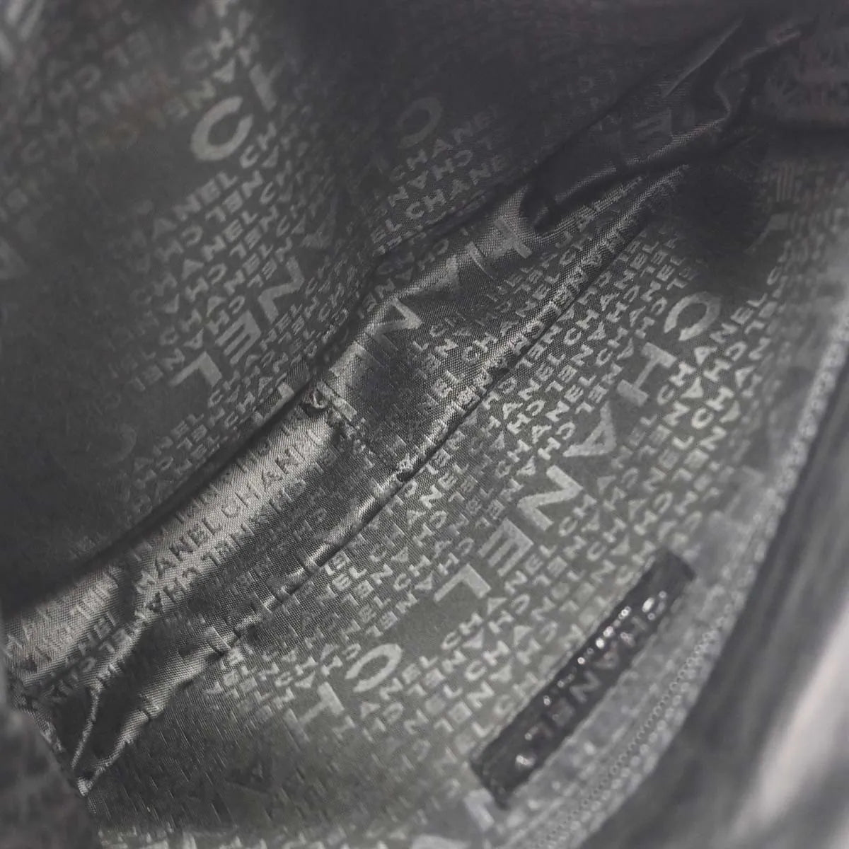 Chanel Vintage Logo Messenger Quilted Aged Calfskin, Black, Leather, Shoulder Bag