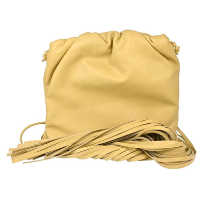Bottega Veneta The Fringe Leather, Beige, Leather, Clutch