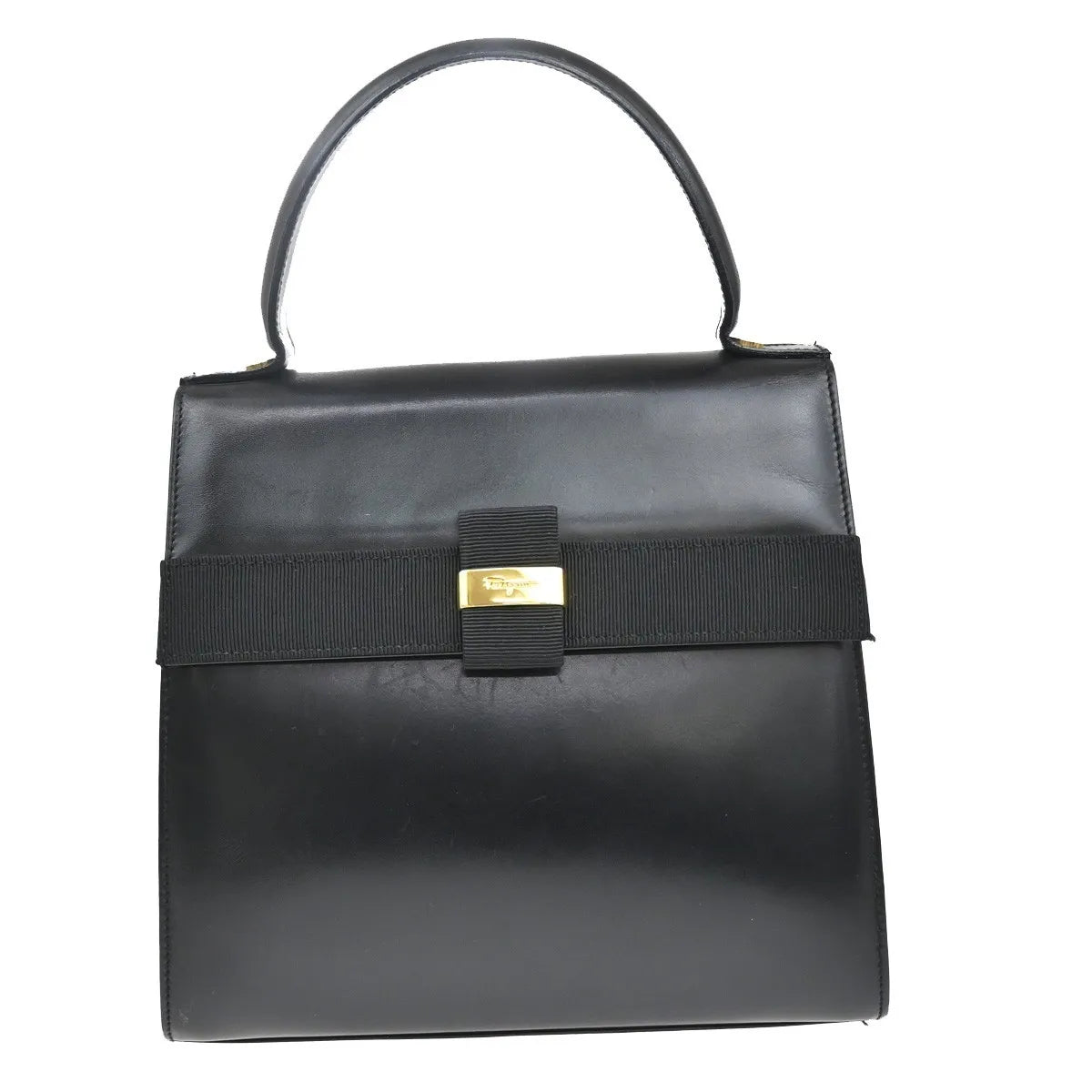 Salvatore Ferragamo Vala Leather, Black, Leather, Handbag