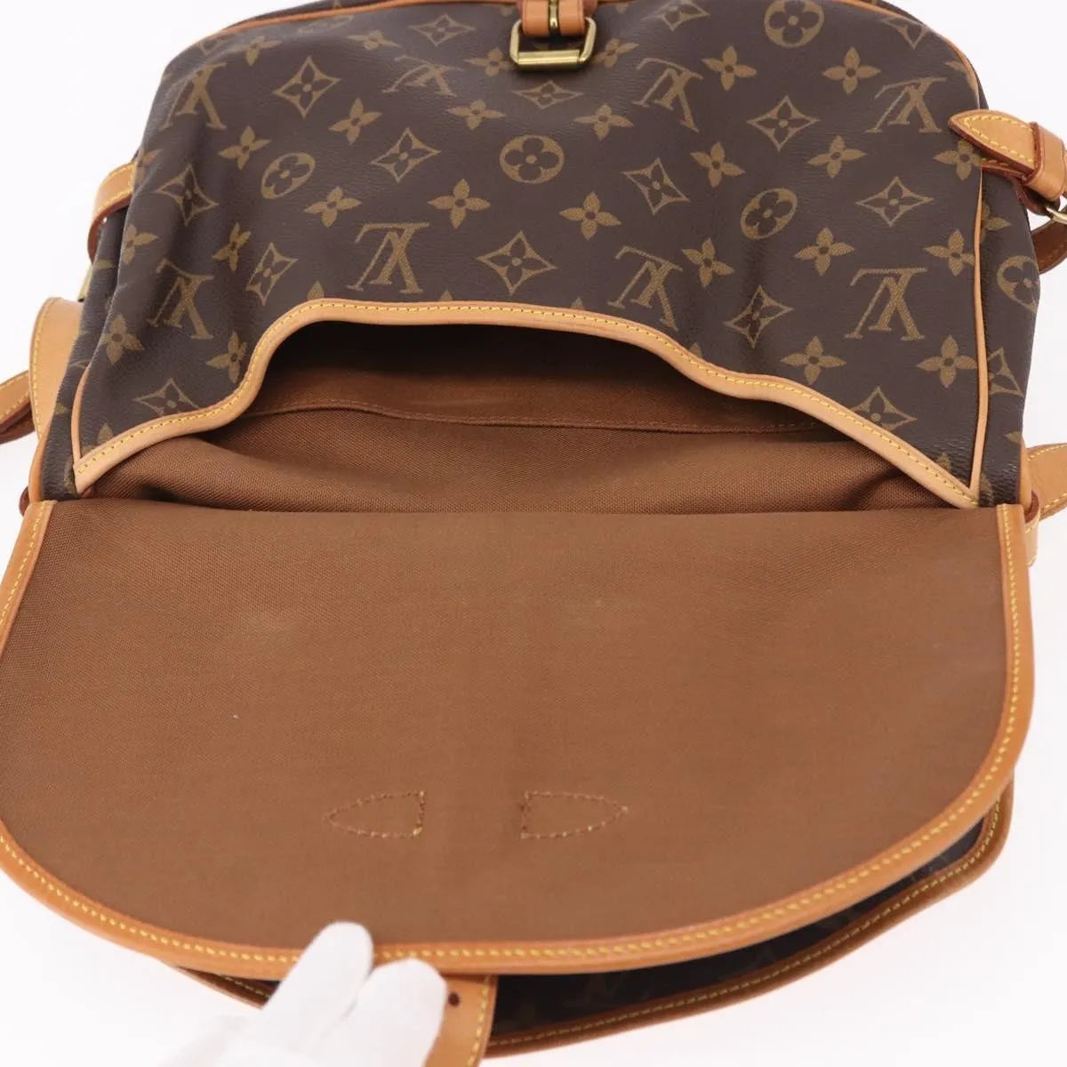 Louis Vuitton Saumur Canvas, Brown, Canvas, Shoulder Bag