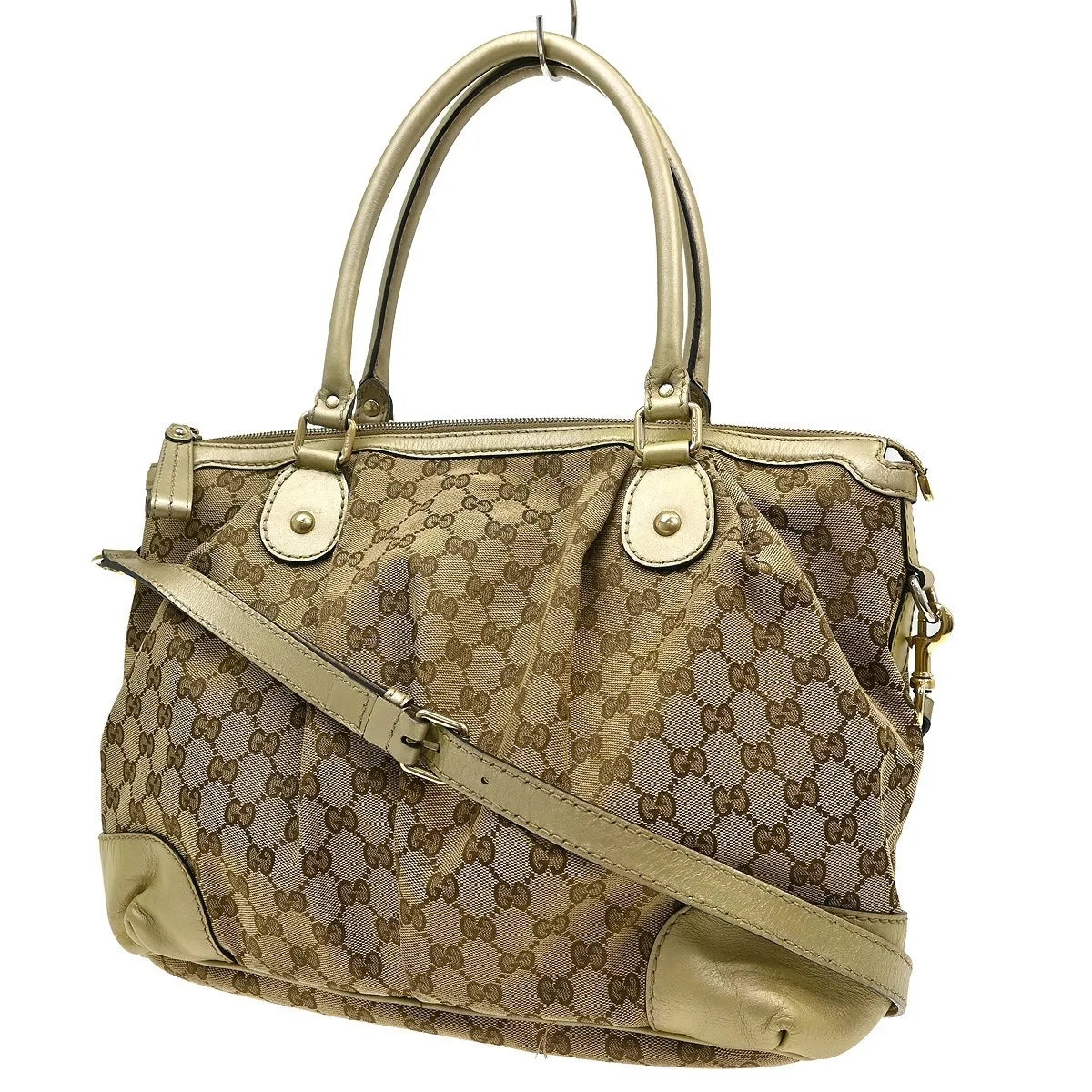 Gucci Sukey Top Handle Tote GG Canvas, Beige, Canvas, Tote Bag