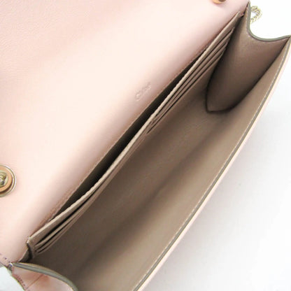 Chloe Bow Detail Wallet on Chain Leather, Pink, Leather, Clutch