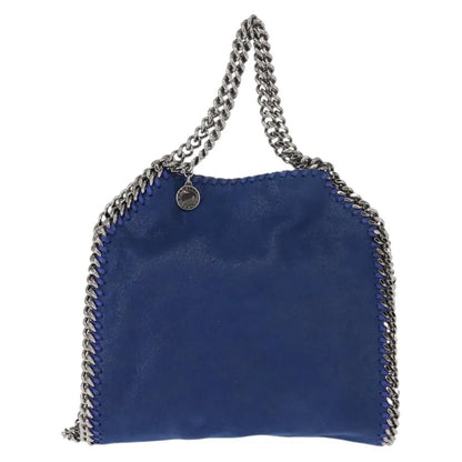 Stella McCartney Falabella Fold Over Shaggy Deer, Blue, Polyester, Shoulder Bag