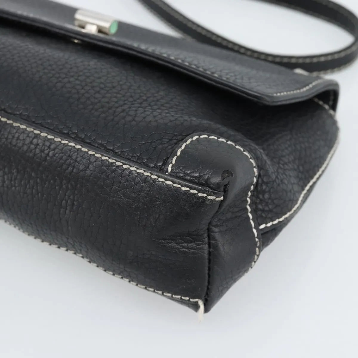 Tiffany & Co. Vintage Leather, Black, Leather, Shoulder Bag