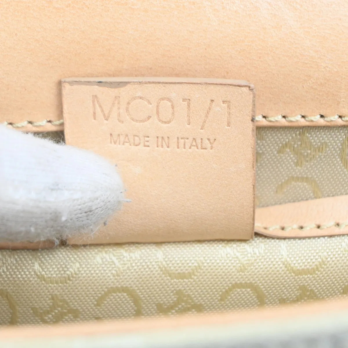 Celine C Macadam Shoulder Suede, Beige, Suede, Clutch