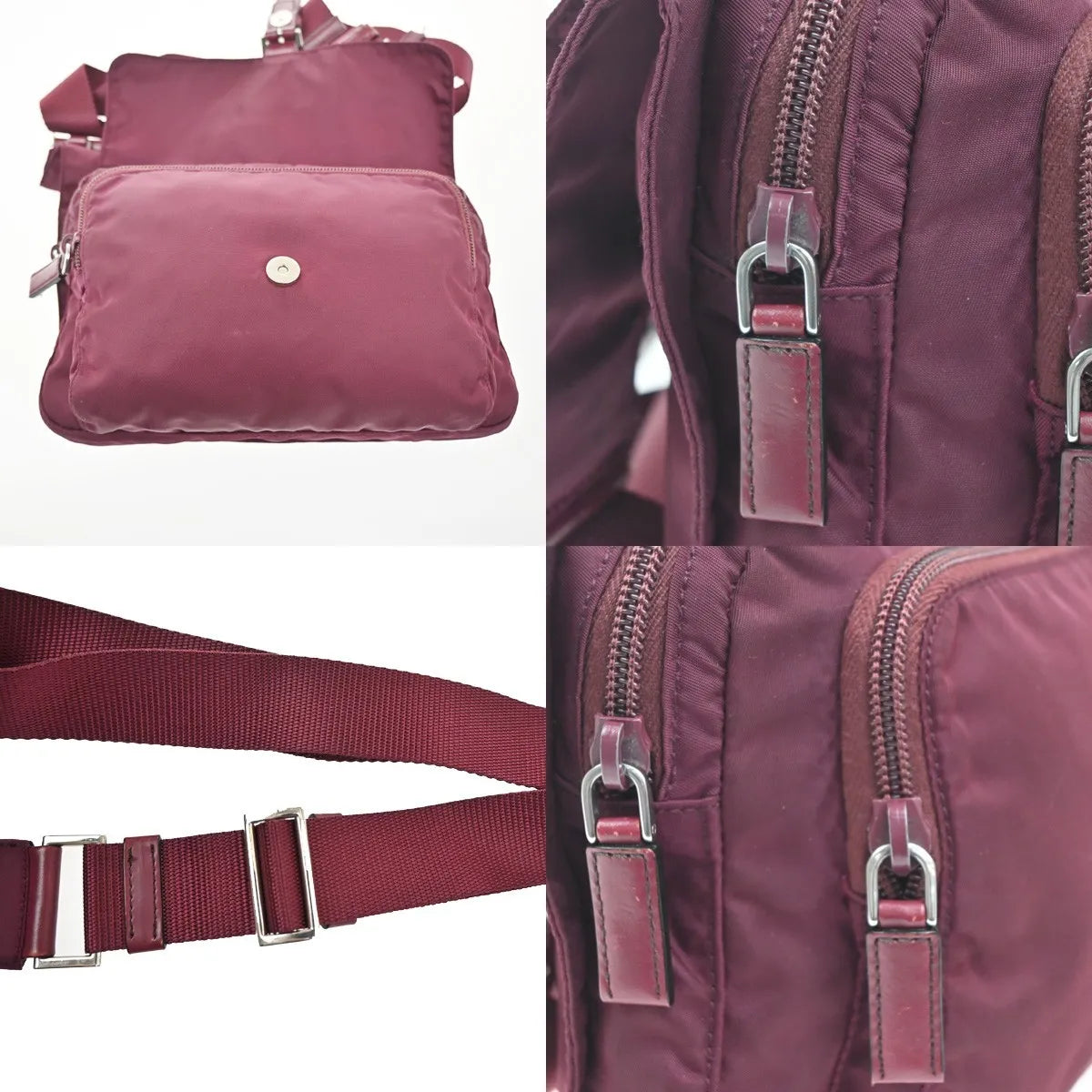 Prada Messenger Printed Tessuto, Red, Nylon, Crossbody Bag