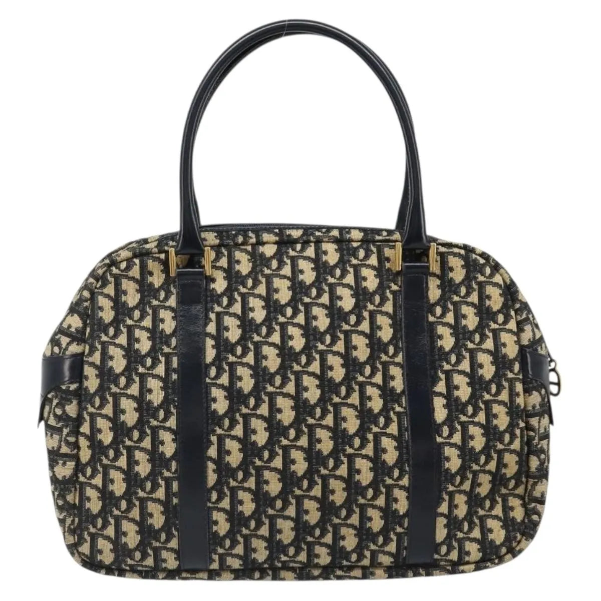 Christian Dior Vintage Trotter Boston Diorissimo Canvas, Navy, Canvas, Handbag
