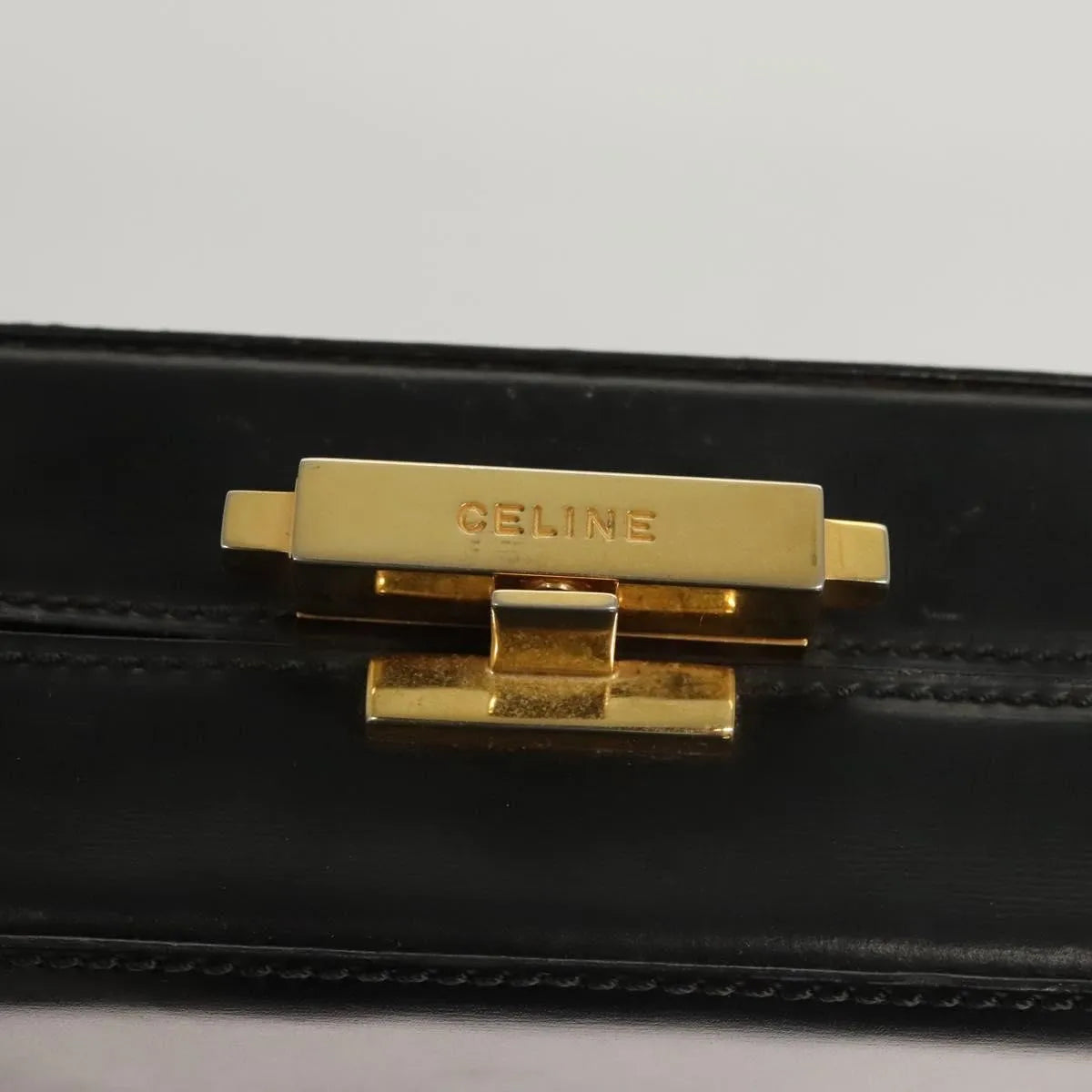 Celine Vintage Leather, Black, Leather, Shoulder Bag