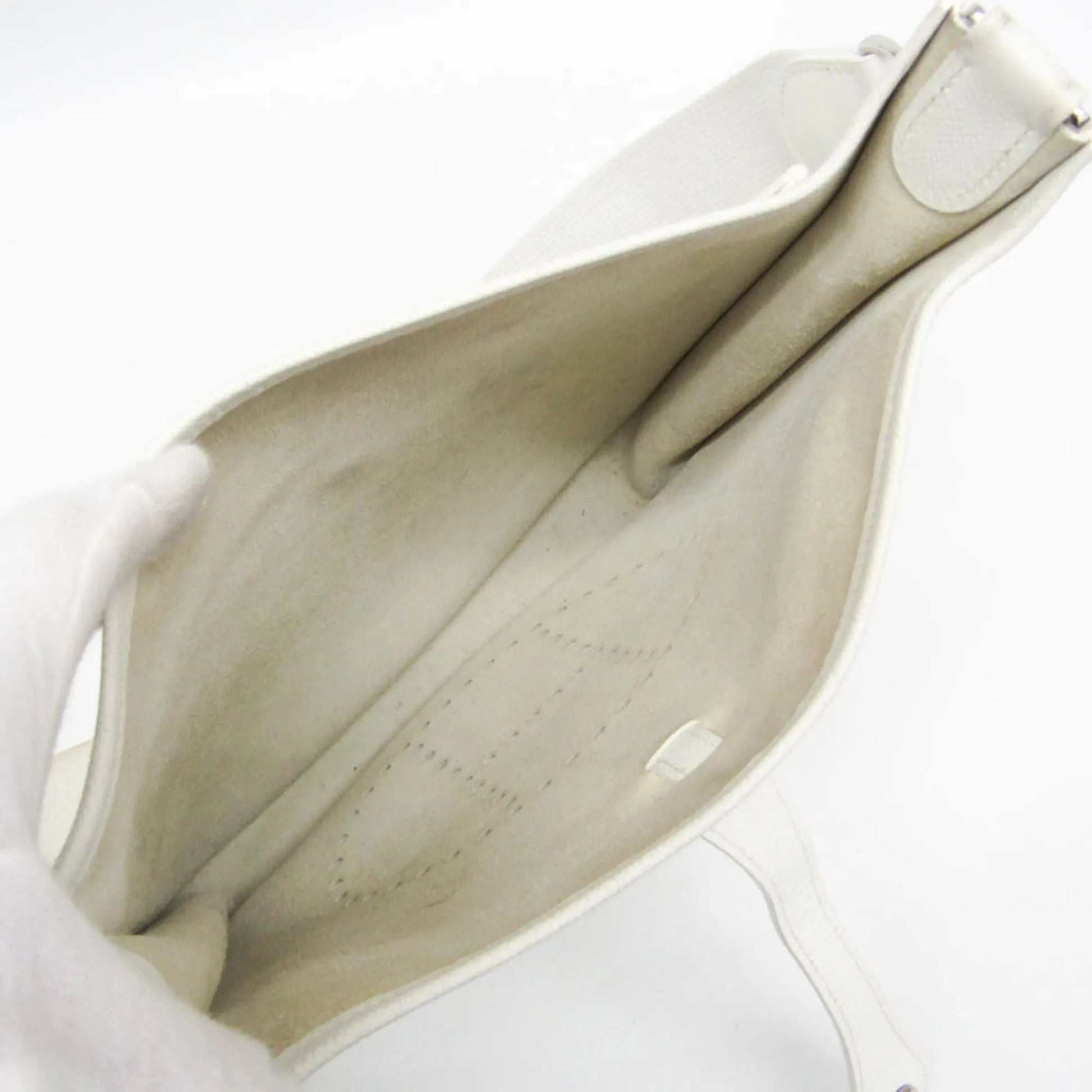 Hermes Evelyne Bag Gen II Epsom, White, Leather, Shoulder Bag