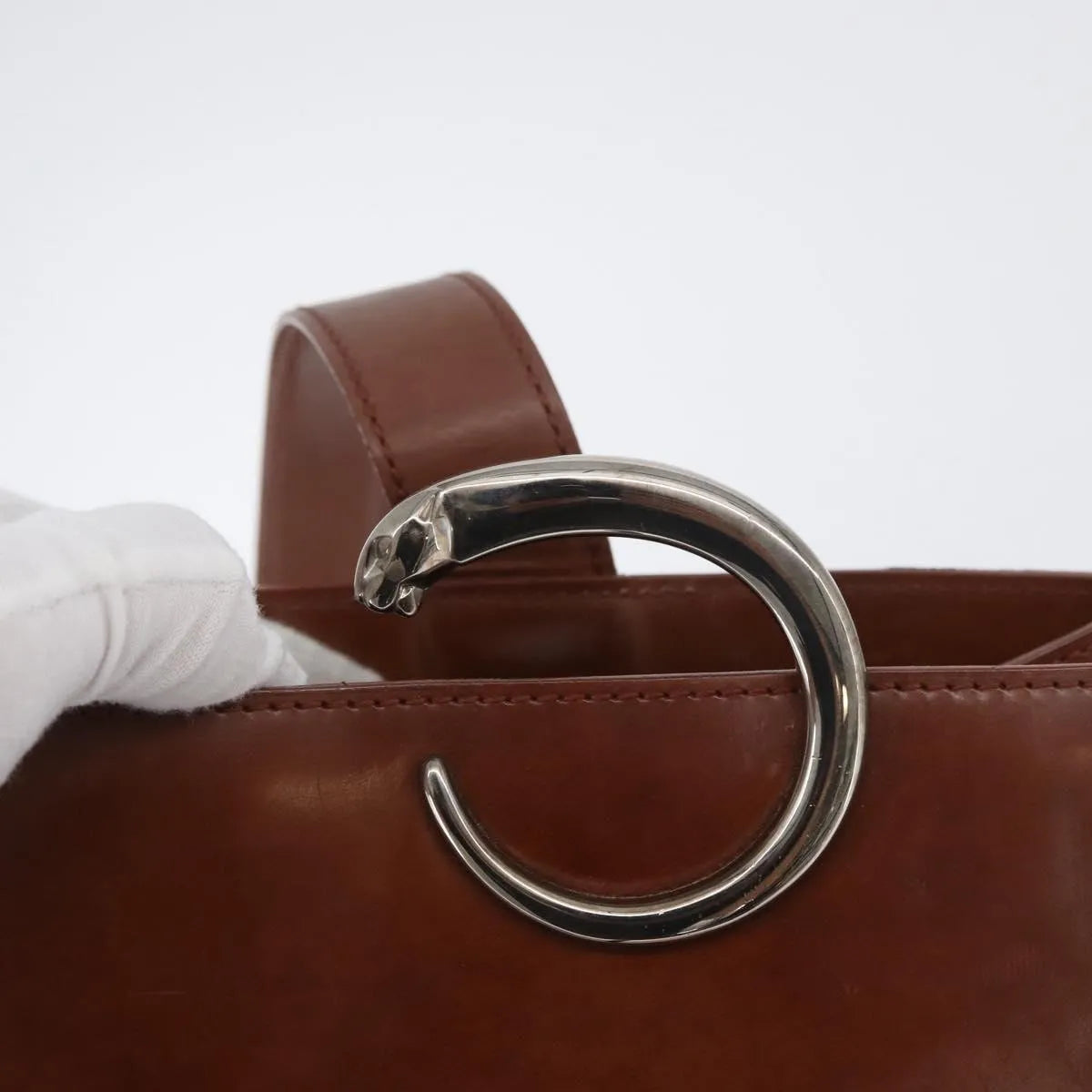 cartier Panthère Shoulder Patent leather, Brown, Leather, Shoulder Bag