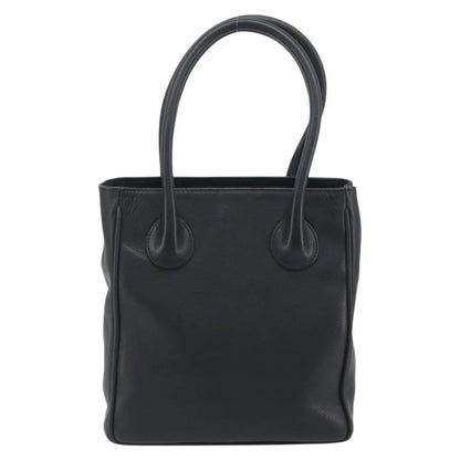 Christian Dior Vintage CD Logo Tote Leather, Black, Leather, Handbag