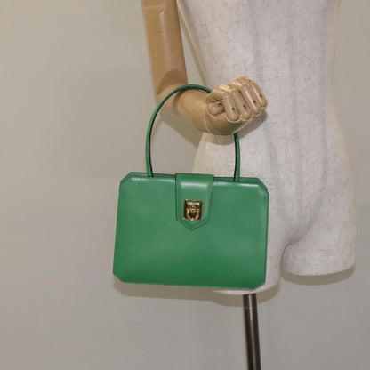 Celine vintage Leather, Green, Leather, Handbag