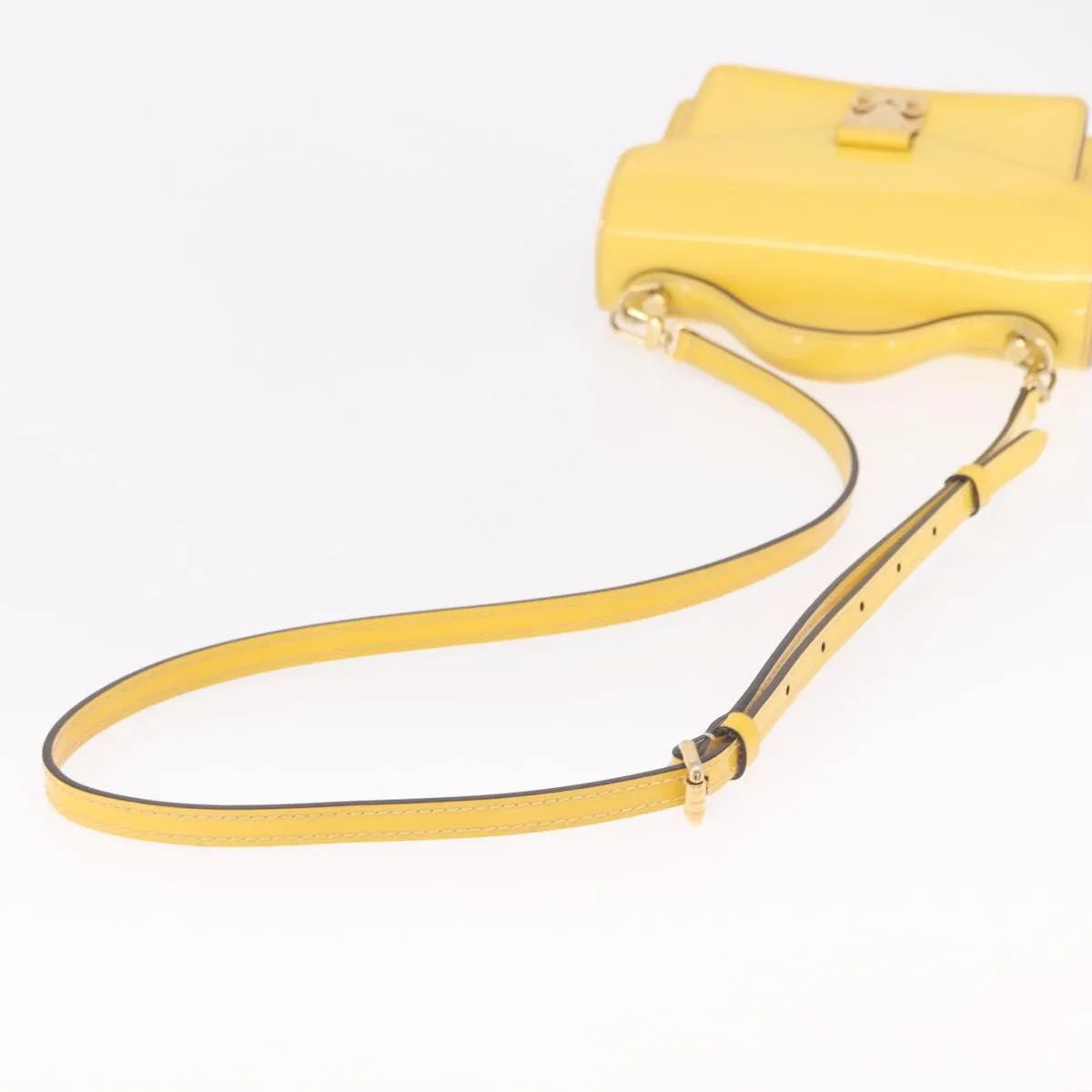 Louis Vuitton Monceau Vernis, Yellow, Patent Leather, Handbag