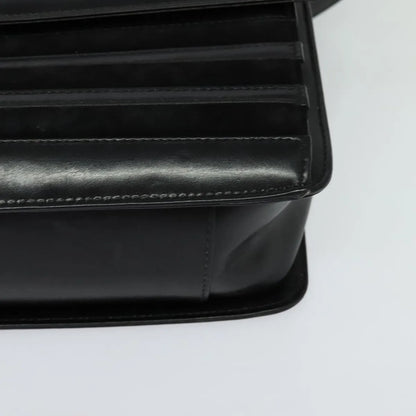 Gucci Vintage Flat Messenger Nylon and Leather, Black, Leather, Shoulder Bag