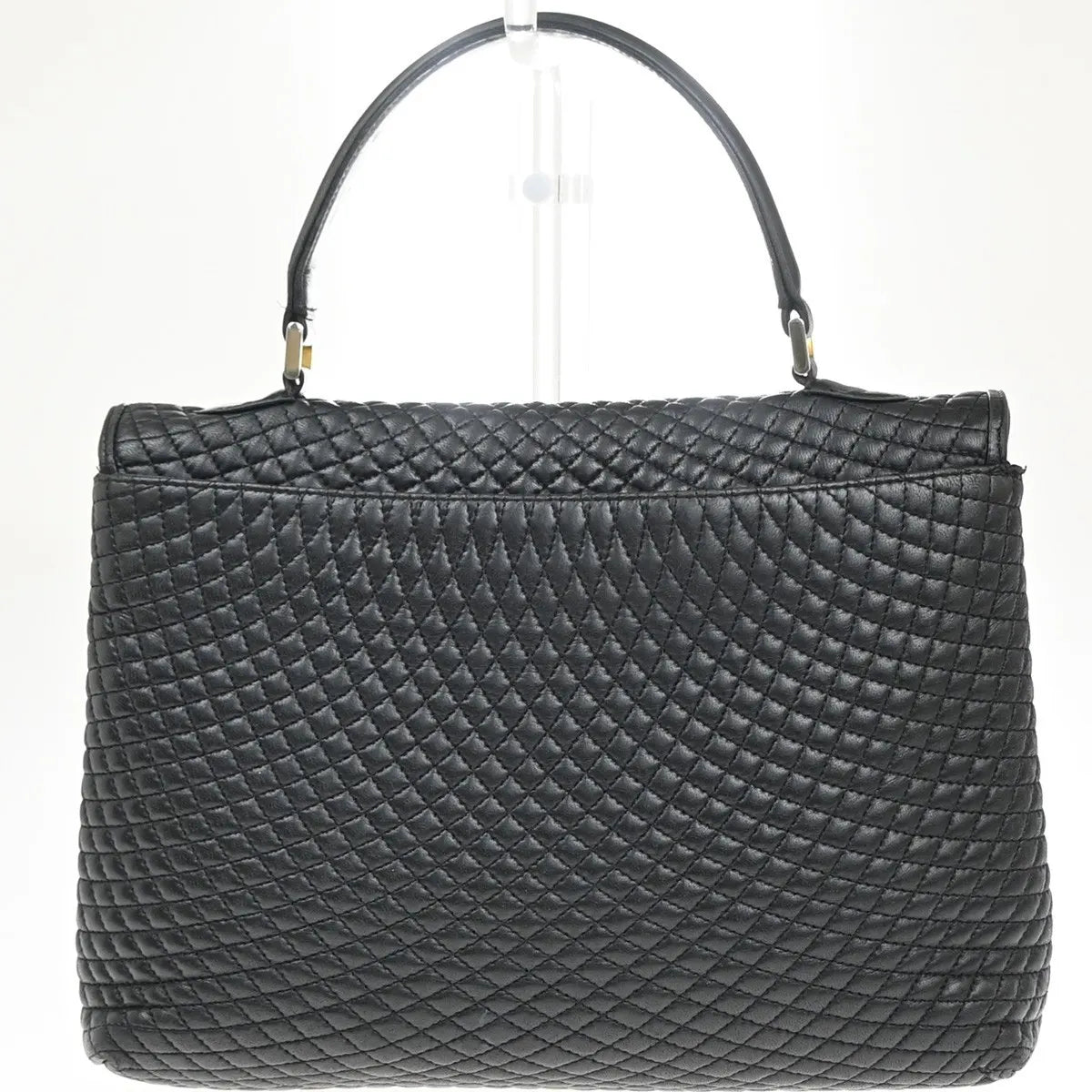 Bally Vintage Quilted Leather, Black, Leather, Handbag