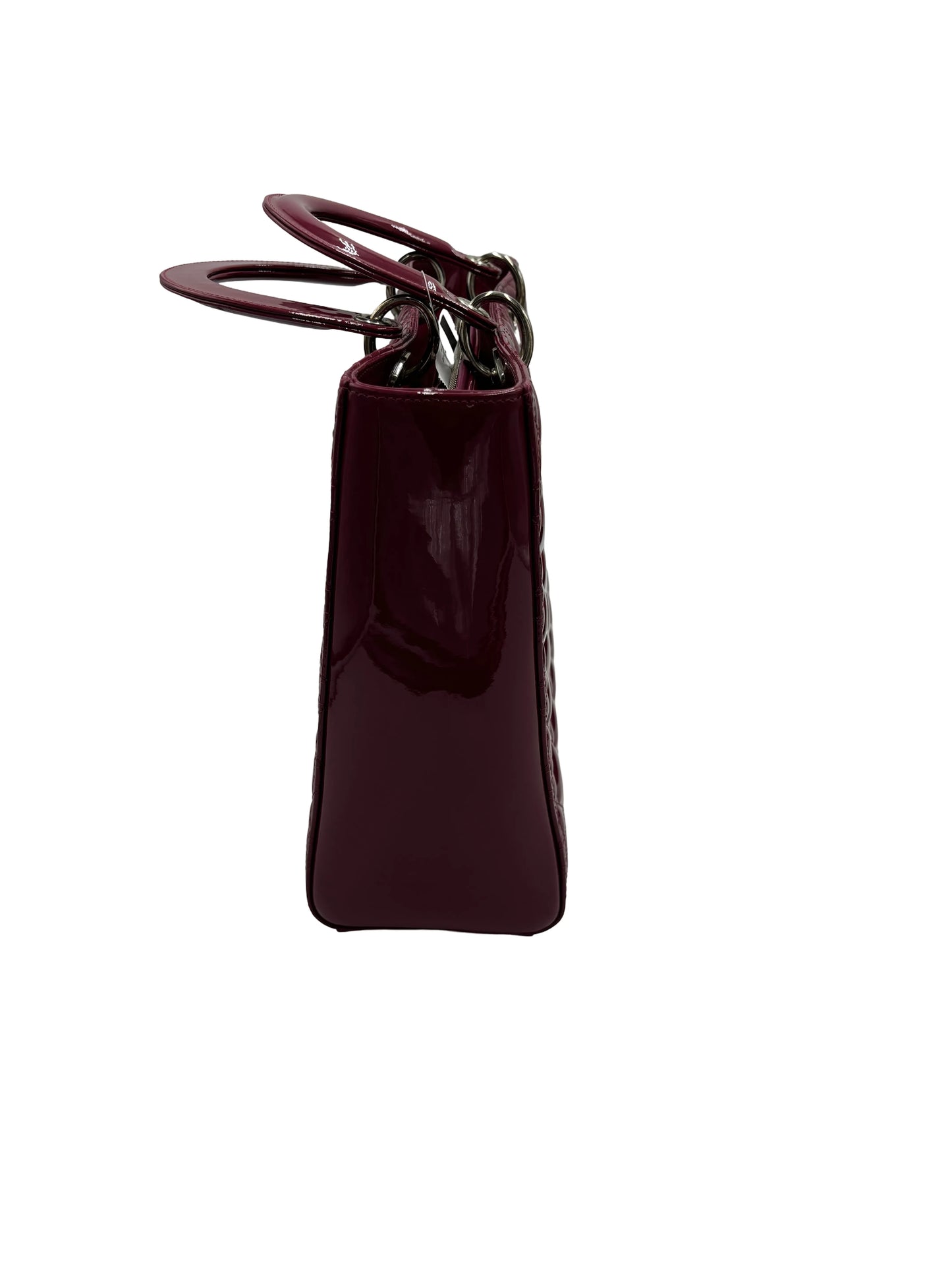 Christian Dior Lady Dior Patent, Purple, Patent Leather, Handbag