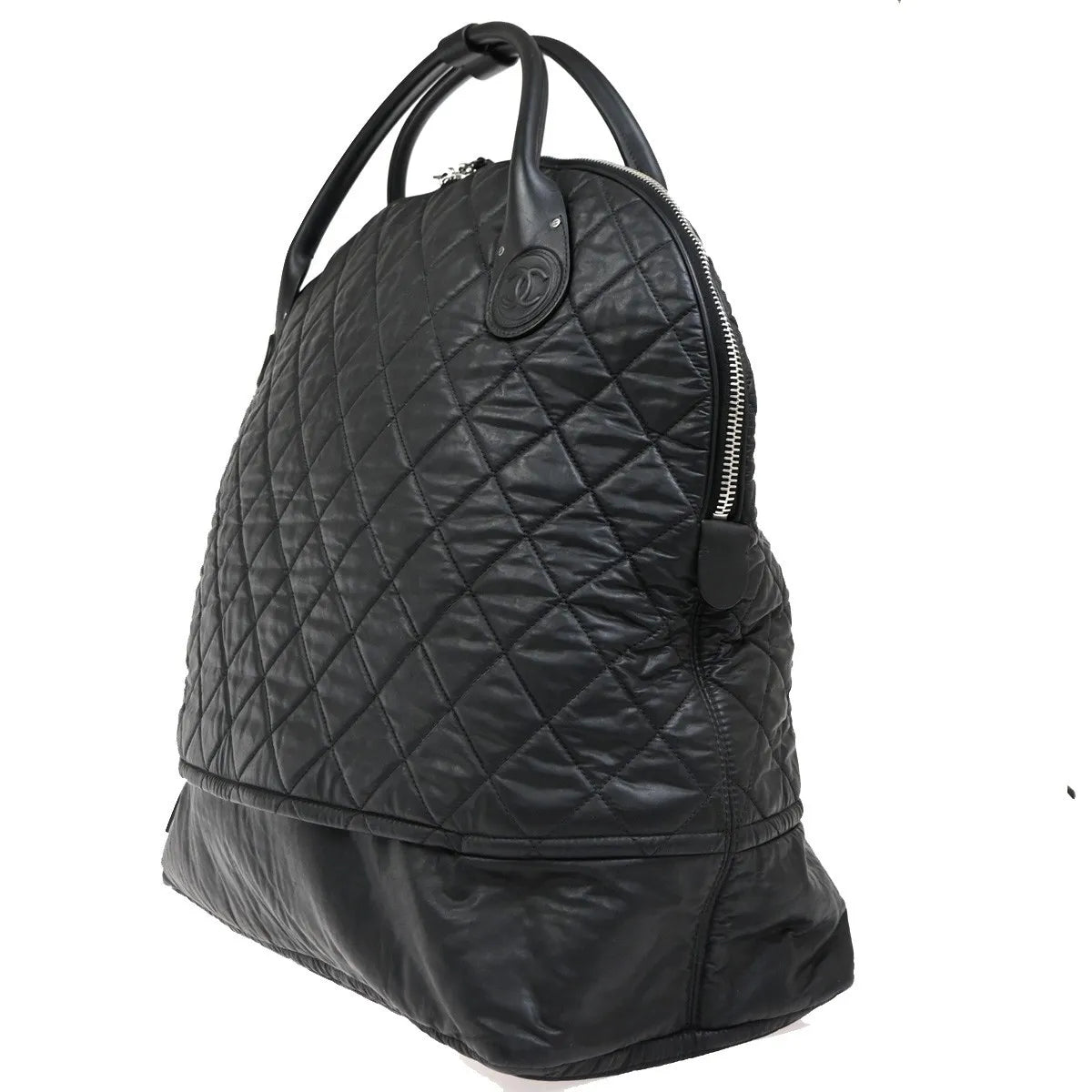 Chanel Horizontal Sport Weekender Quilted Coated Canvas, Black, Nylon, Travel Bag
